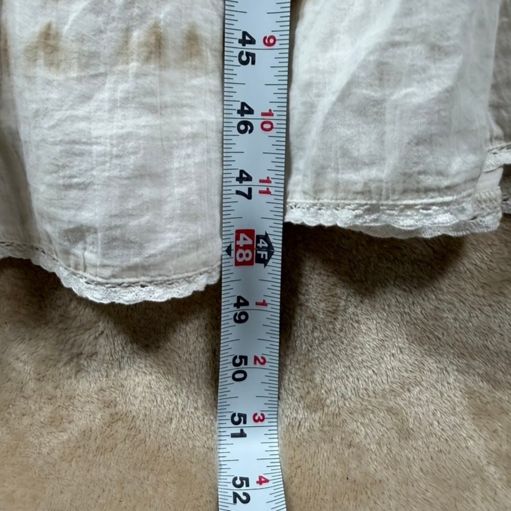 Aerie Women M White Tan Tie Dye Tiered Cotton Maxi Dress Braided Strap Open Back - Picture 10 of 10